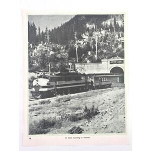 Vintage 1940s Train Leaving Cascade Tunnel 11x8.5 Photo Print #8